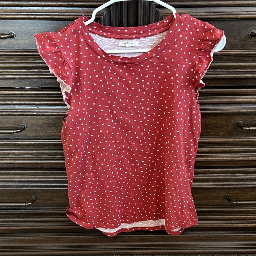 Maurices Red Polka Dot Top